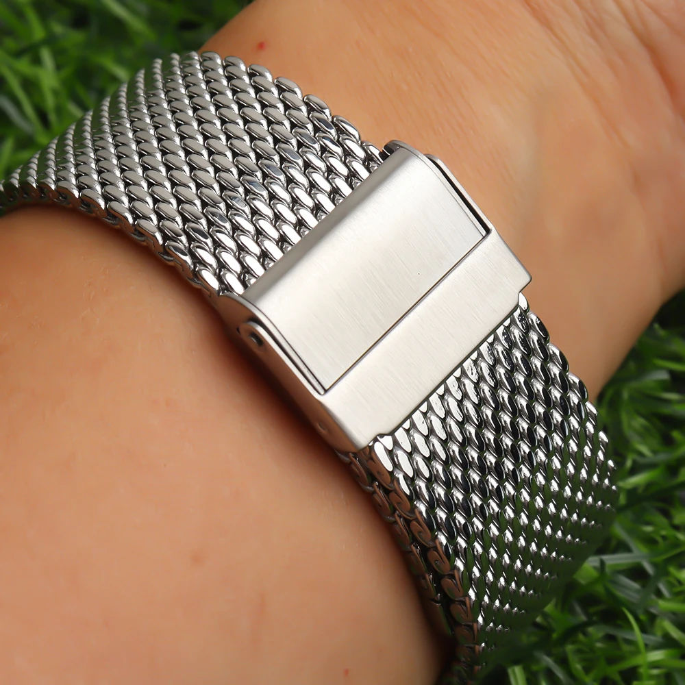 High Quality Watchband Accessories Fashion Watches Men Straps Bracelet 20mm 22mm Shark MesThe insurance  Stainless Steel Metal