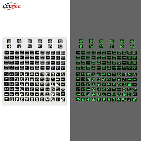 Luminous Car Stickers Dashboard Instrument Light Switch Panel Label Film Auto Accessories for Trailer Truck Marine Boat Caravan