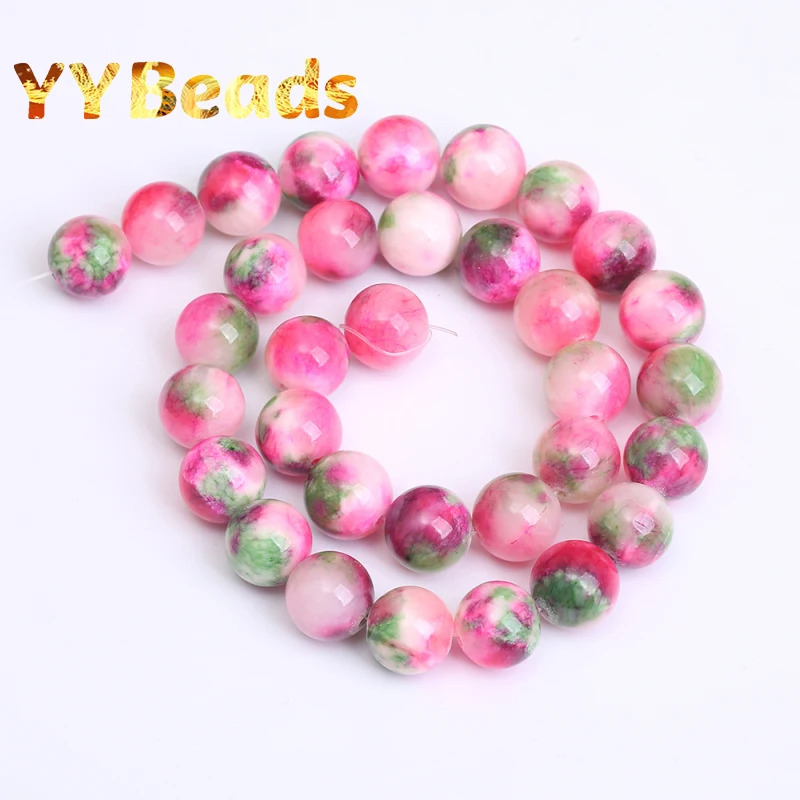 Pink Tourmaline Persian Jades Stone Beads Pink Chalcedony 6-12mm Natural Smooth Spacer Beads For Jewelry Making Necklace Earring