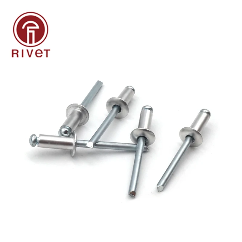 DIN EN ISO 15977  M4.8 200PCS  Aluminum And Iron Round Head Multi-Size High-Quality Rivets Blind Rivets