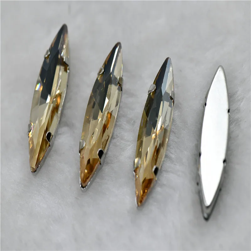 10x35mm 4x15mm Navette stenen Kerst stijl witte k klauw instelling voor sieraden of jurk tassen opnaaien