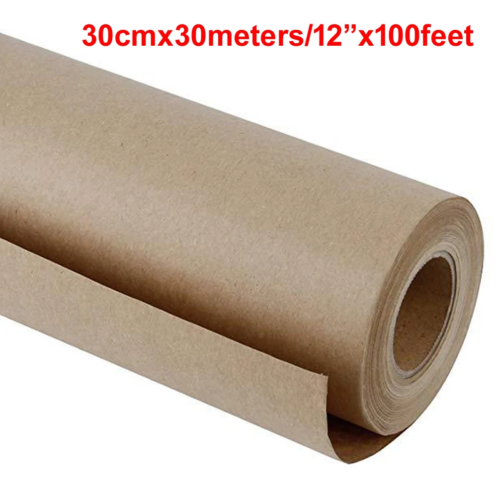 30 Meters Brown/white Kraft Wrapping Paper Roll For Wedding Birthday Party Gift Wrapping Parcel Packing kraft paper Art Craft