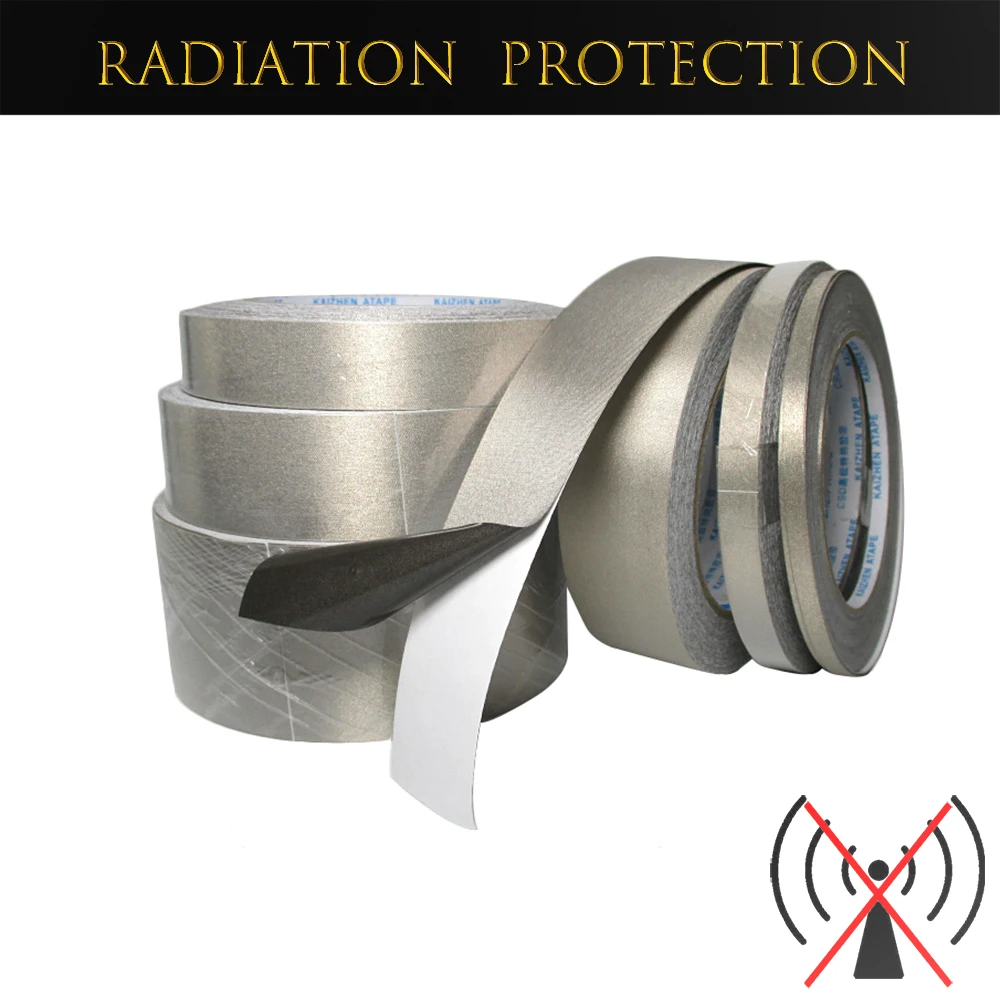 50mm Wide Faraday Tape Conductive Copper Fabric RF/EMI/EMF Shield Radiation Protection Antistatic Adhesive Multipurpose