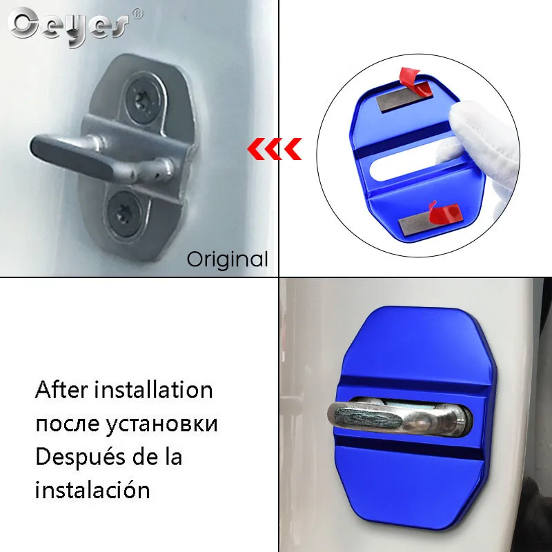 Ceyes 4pcs Car Accessories Door Lock Covers Case For Fiat Abarth 500 For Mercedes Benz Amg W212 W213 W211 For Bmw M Auto Styling