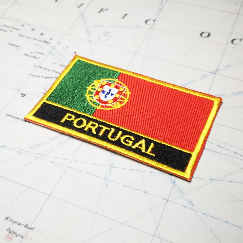 PORTUGAL Portuguesa  National Flag Embroidery Patches Badge Shield And Square Shape Pin One Set On The Cloth Armband   Backpack