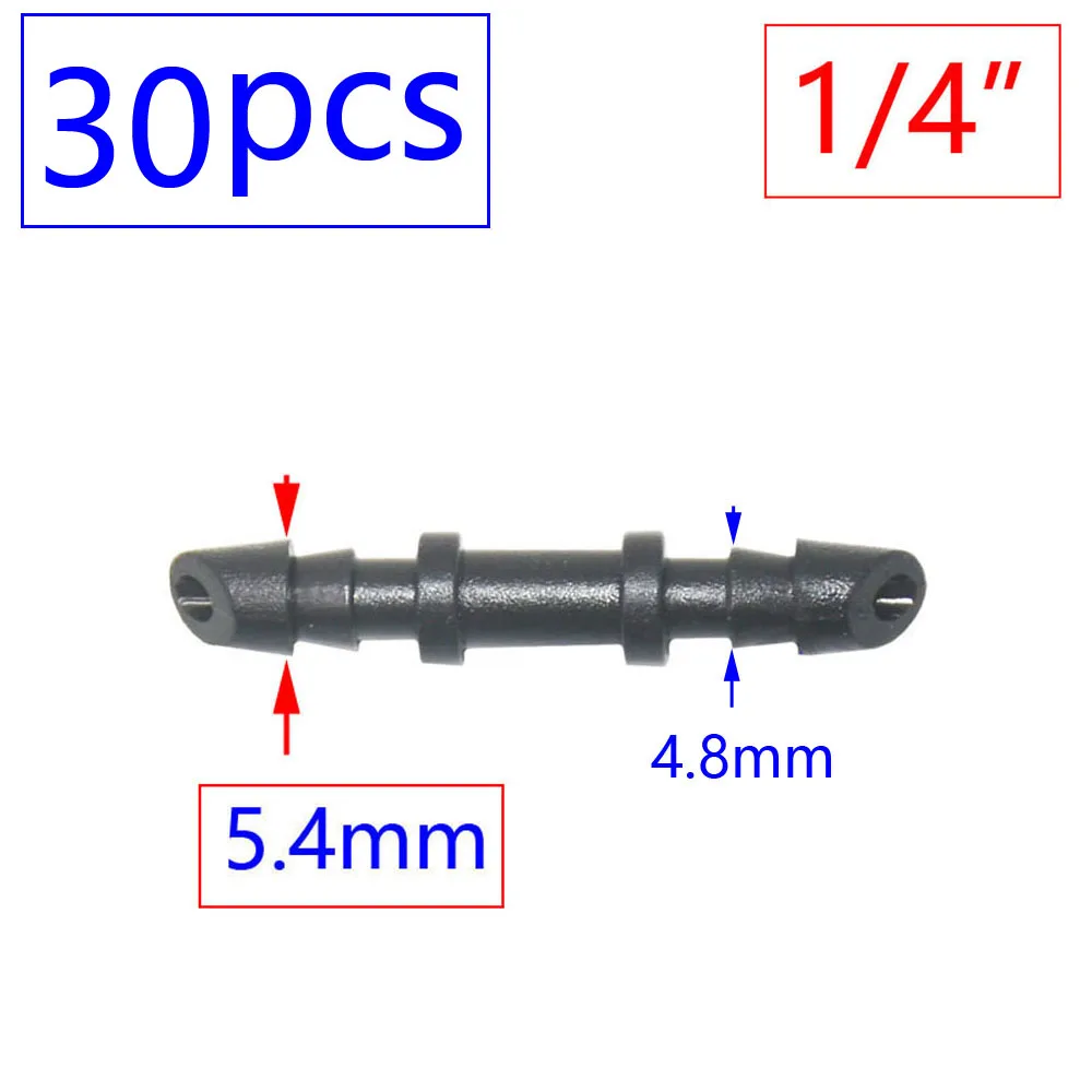 Irrigation Sprinkler 1/8 1/4 Inch Double Barbed Tee Single Elbow Water Pipe Connector Fitting Repair for 3/5 4/7mm Hose Coupler