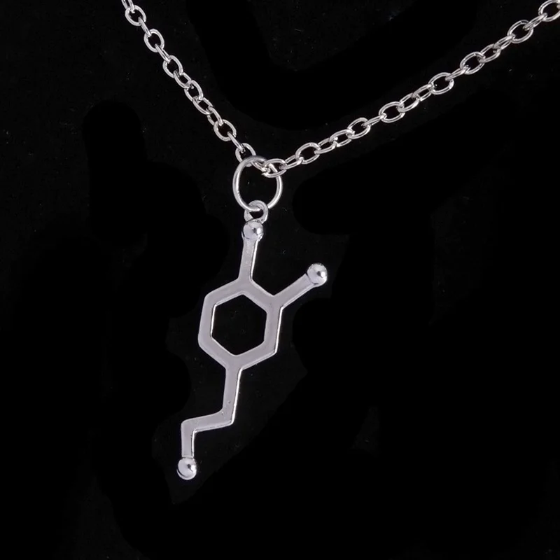 DoreenBeads Mode Metall Molekül Chemie Wissenschaft Charms Serotonin Silber Farbe Anhänger DIY Halskette Schmuck Geschenk, 10PCs – Detail 11