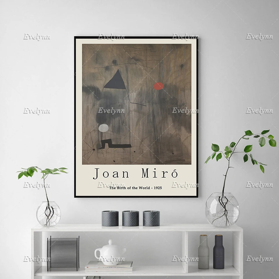 Joan Miró Poster Print - The Birth of the World - Minimalism Wall Art Prints Home Decor Canvas Unique Gift Floating Frame