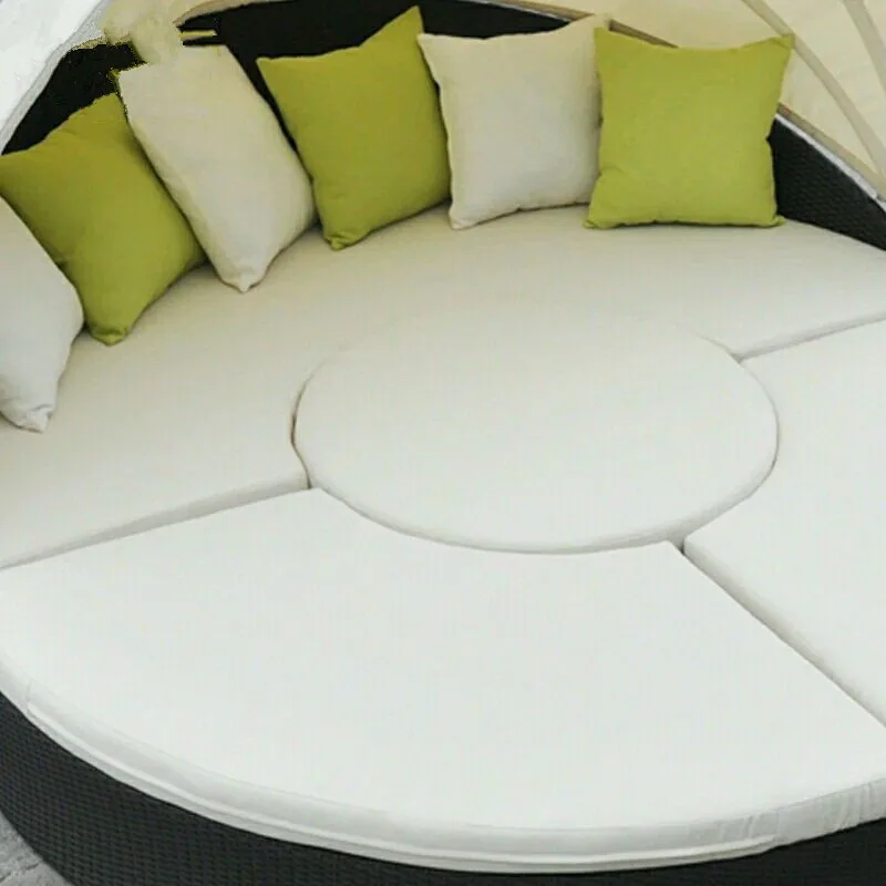 1.8Meter Outdoor Rieten Terrasmeubilair Multi Gebruik Luifel Bed-Zwart Rieten