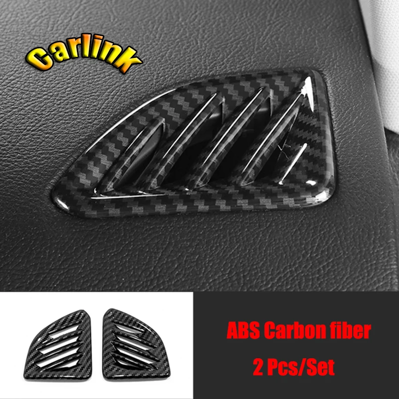 

ABS Carbon fiber For Ford Edge 2018 2019 2020 accessories Car front Small air outlet Decoration Cover Trim Sticker Car styling