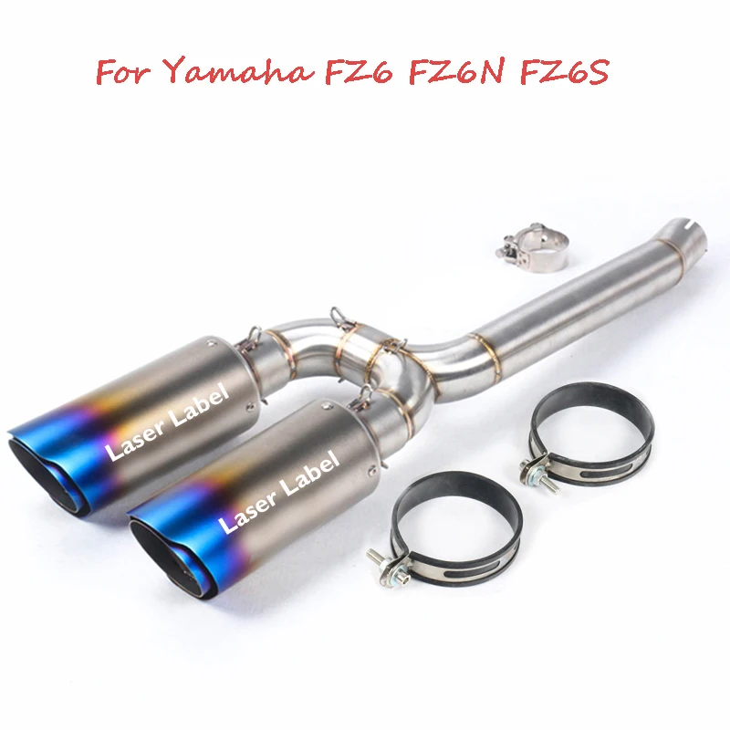 Motorcyle Exhaust System Tip Escape Modified Connect Tube for Yamaha FZ6 FZ6S FZ6N 2004 2005 2006 2007 2008 2009 2010 2011