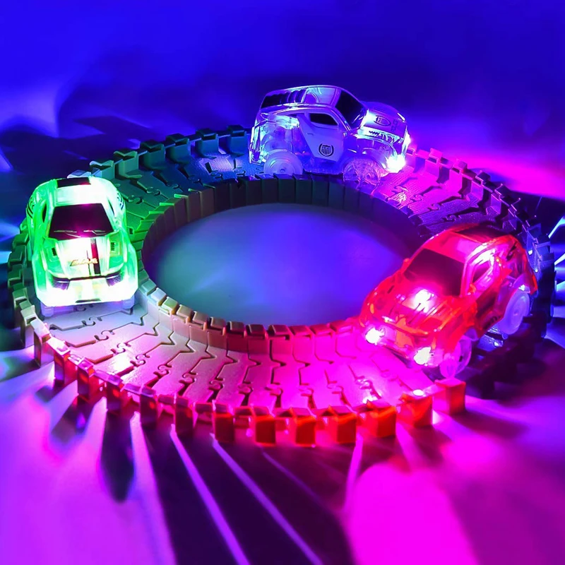 LED Light Cars for Tracks Variety Accessories Electronics Car Lights Glowing Racing Toys DIY Hot Toys For Children Gift L001