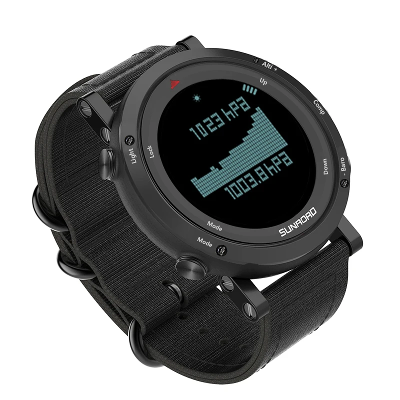 SUNROAD-reloj deportivo Digital para hombre, barómetro, altímetro, brújula, podómetro, calorías, resistente al agua hasta 3ATM, serie FR851, Rusia