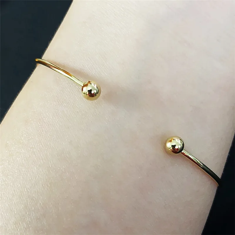 14K Goldfilled 7 Zoll Flex-Armreif 2,3mm mit Gewindekugeln Armband Handgemachter Schmuck Boho Charms Armbänder DIY Schmuckzubehör – Detail 12