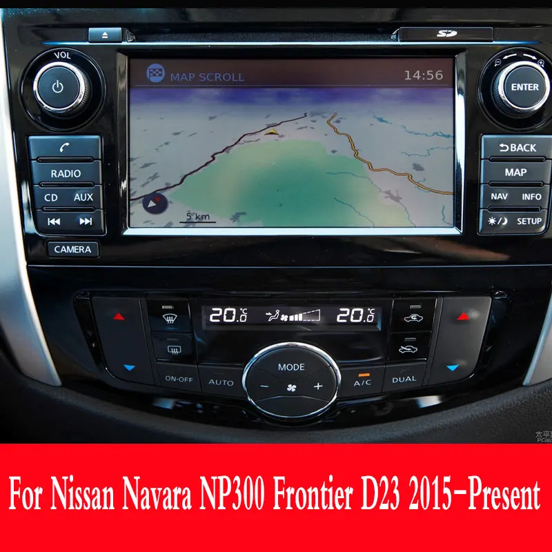 For Nissan Navara NP300 Frontier D23 2015-Present Car Styling GPS Navigation Screen Film Dashboard Display Film Car Accessories