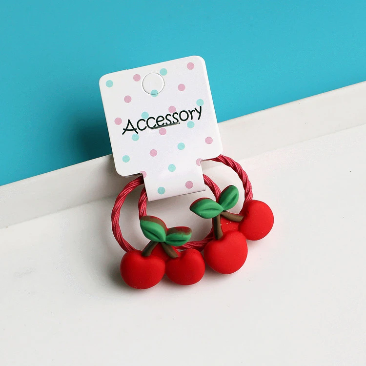 2PCS New Cherry Radish Lovely Princess Cartoon Headwear Kids Elastic Hair Bands Children Ropes Girls Accessories Baby Headdress