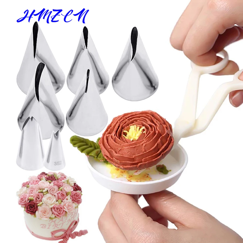 

2-5PCS Rose Petals Stainless Steel Icing Piping Nozzles Fondant Cake Decorating Pastry Sets Tools Bakeware
