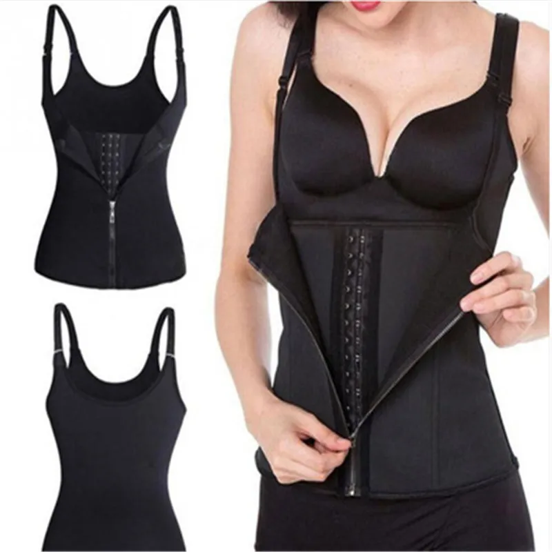 Kobiety odchudzanie talii gorset treningowy kamizelka z suwakiem urządzenie do modelowania sylwetki Shapewear z regulowane ramiączka talia