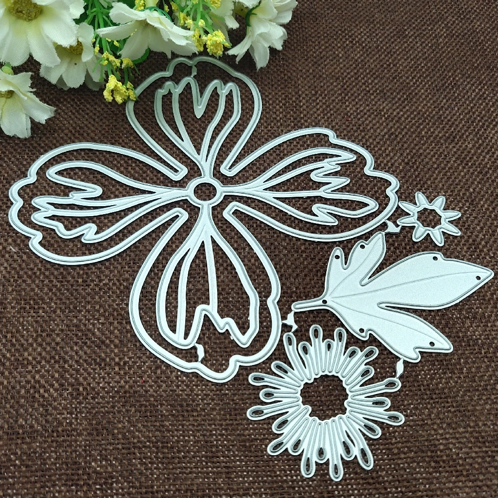 Beautiful flower-leaf Metal Cutting die keychain shaker Heart Paper Key Chain Scrapbook Paper Craft Card Punch Art Knife Cutter