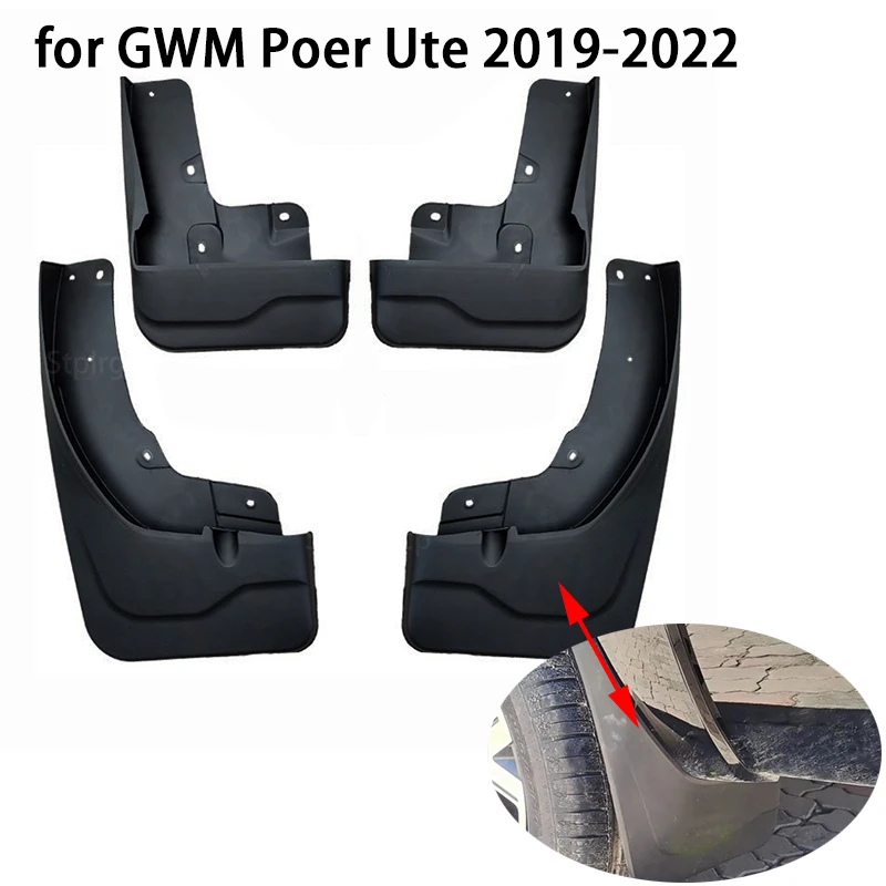 Front Rear Car Mud Flap For Great Wall Cannon GWM Pao Poer Ute 4x4 2019-2022 Mudflaps Splash Guards Mud Flap Mudguards Fender