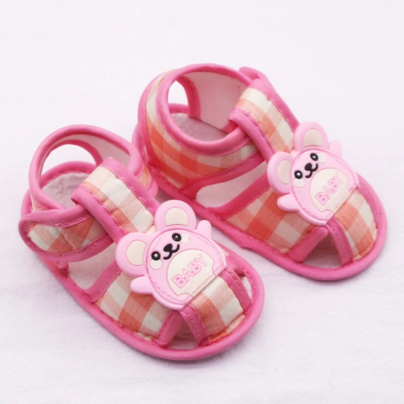 Newborn Cute Cotton Sandals Plaid mouse soft sole Anti-slip Cotton Infant Toddler Soft Sole Shoes First Walker