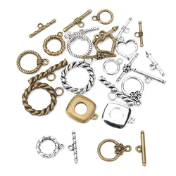 10sets Antique Silver Color Toggle Clasps Hooks Beaded Necklace Findings OT Connectors For Diy Jewelry Making Bracelet Supplies
