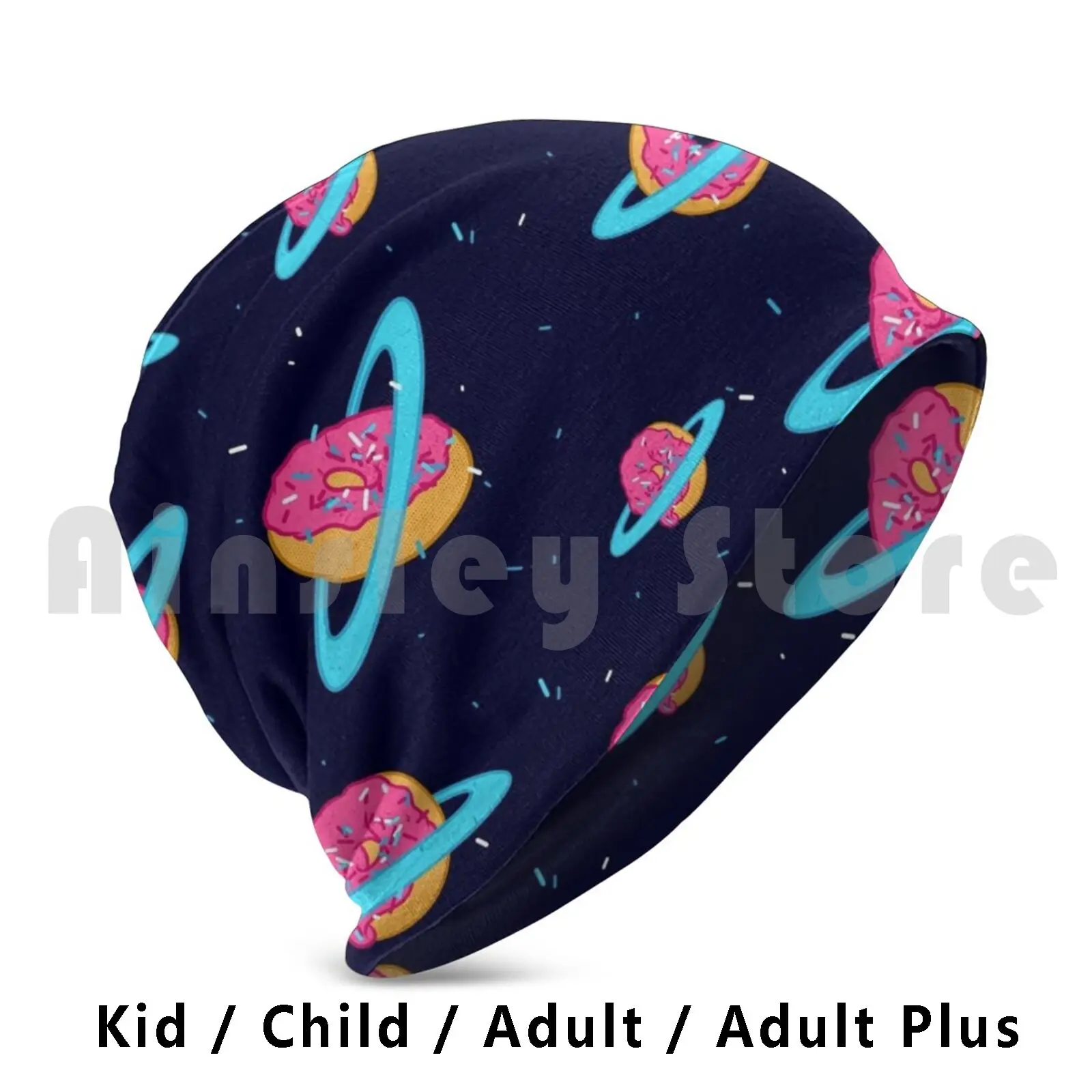 Sugar Rings Of Saturn Beanies Pullover Cap Comfortable Galaxy Sweet Doughnut Donut Planet Stars Universe World Cosmos