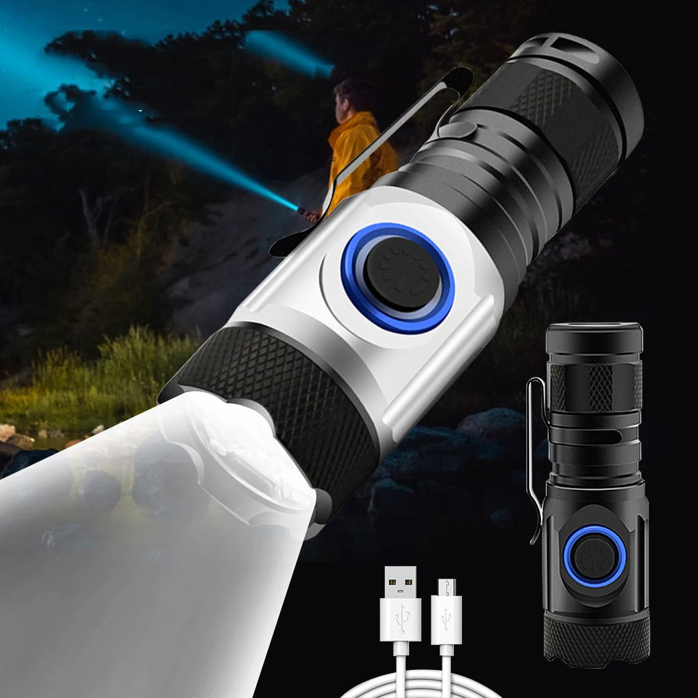 

Tactical Flashlight Fishing Light Attractor Electric Lamp Strong 18650 Flashligh 5 Speed XGP Light 2000lumens LED Mini Torch