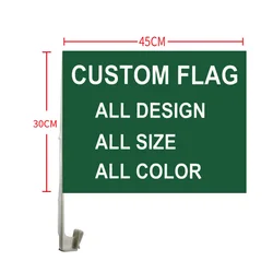 Aerlxemrbrae Custom Car Flag Banner Polyester Flying Size 45X30cm window mini car flag