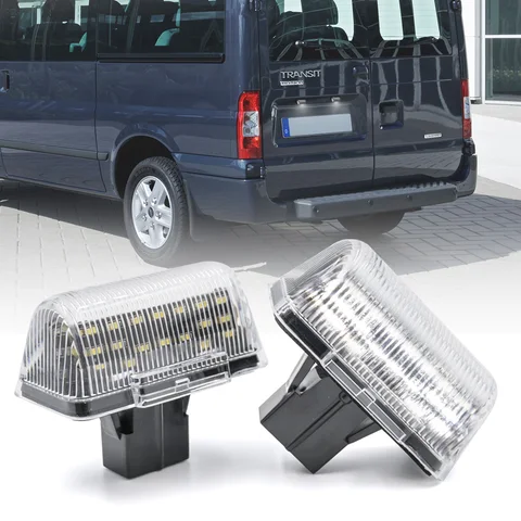 Светодиодная подсветка для номерного знака для Ford Transit MK4 MK5 MK6 MK7 1985-2013, для Ford Transit Connect 2002-2013, OEM № 4388111, 2 шт.