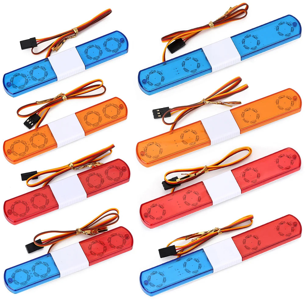 

113/143mm Multi-function Flashing RC Police Car LED Light Alarming Light for 1/10 1/8 RC Car HSP Kyosho Traxxas Tamiya Parts