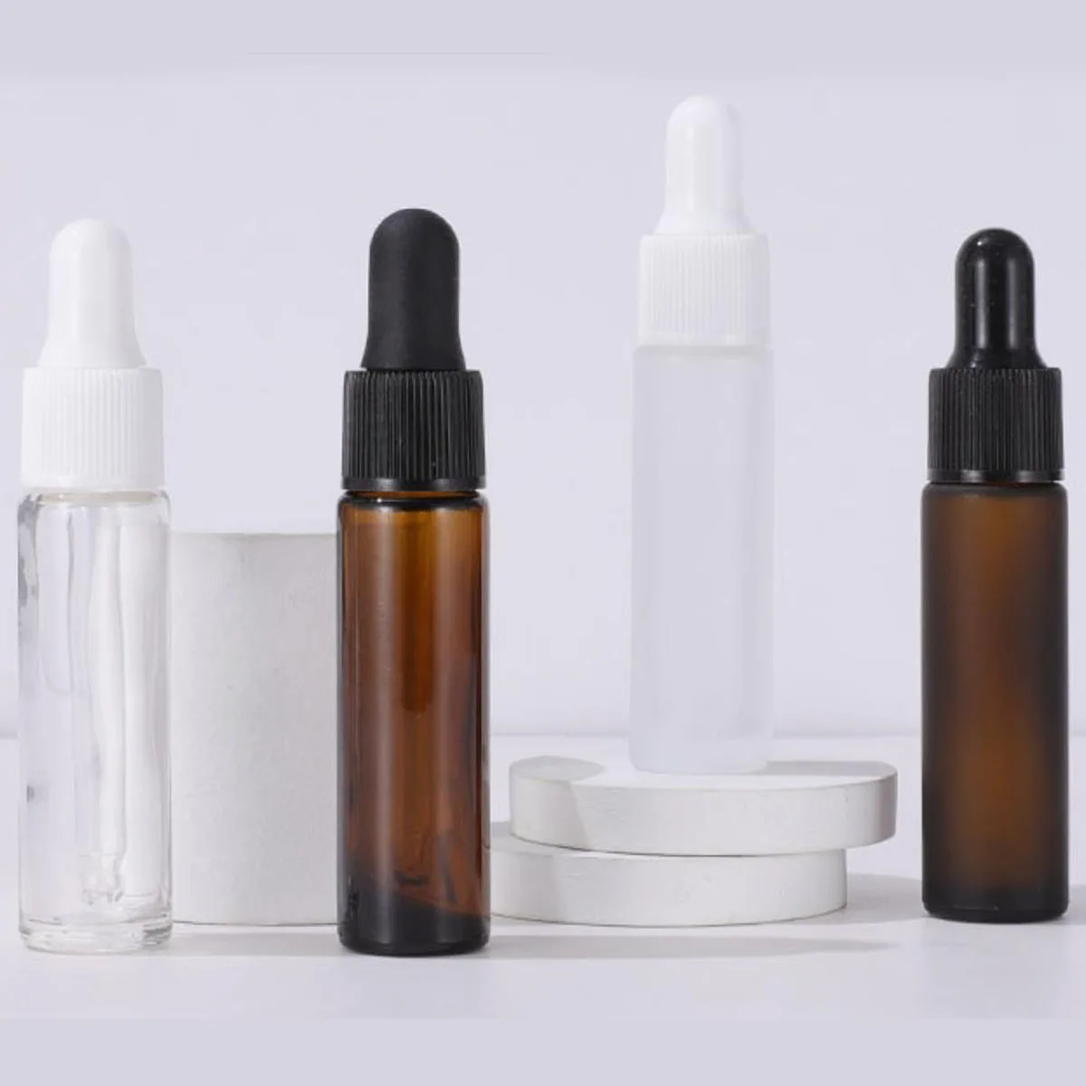 5ml 10ml Amber Clear Empty Glass Dropper Bottles Serum Drop EAr Eye Dripper Cosmetic Packaging Essential Oil Refillable Pertable