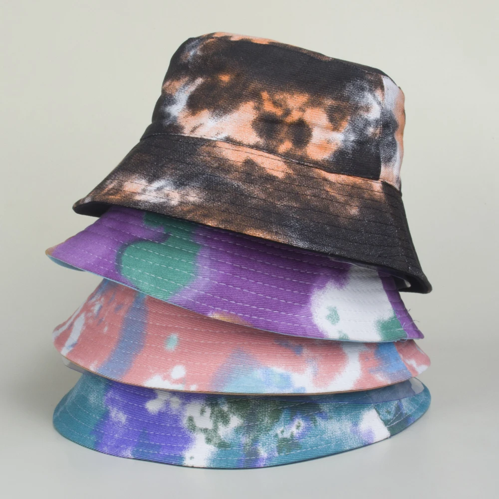 Tie-Dye Graffiti Fisherman Hat Gradual Change Two-Sided Basin Hat Street Cross Border Travel Sunscreen Visor Hat