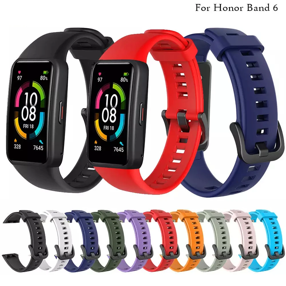 ซิลิโคนสำหรับ Huawei Band 6 Pro Honor Band 6กีฬานาฬิกาสายคล้องคอแฟชั่นกันน้ำแฟชั่นสายรัดข้อมือ