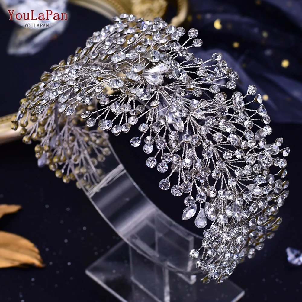 YouLaPan HP415 Wedding Tiaras Bridal Headbands Rhinestone Headwear Princess Crown Headdress for Woman Headband Wedding Headpiece