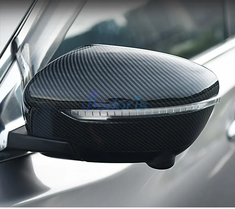 Side Door Mirror Cover For Nissan Juke 2014-2018 Carbon Fiber Color Rear View Overlay Car Styling Accessories