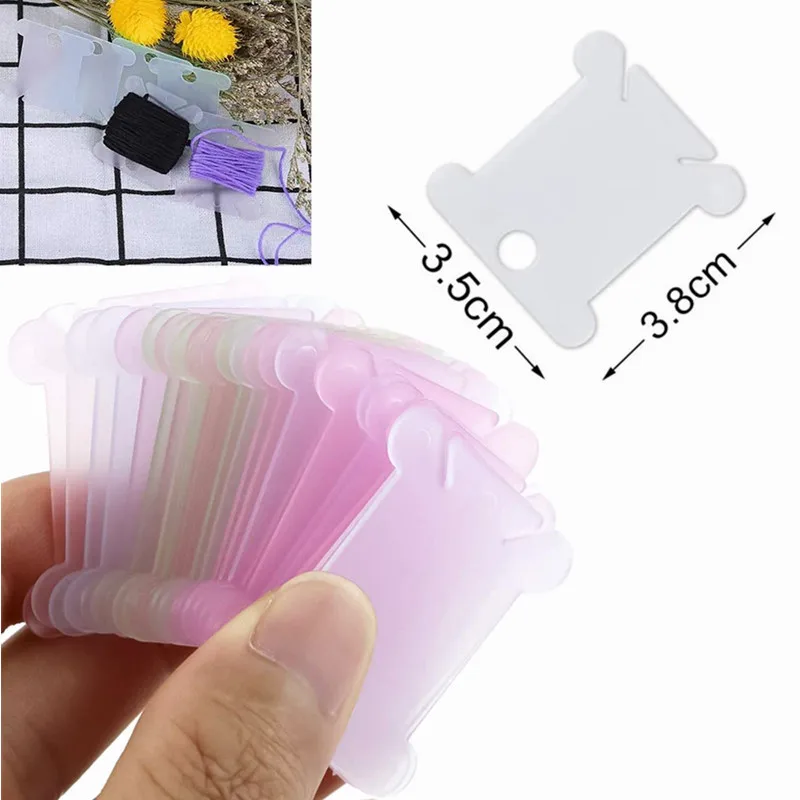 20PCS Embroidery Thread holder Floss Craft Bobbin Cross Stitch Storage Holder Plastic Sewing Thread Board Card Thread Organizer