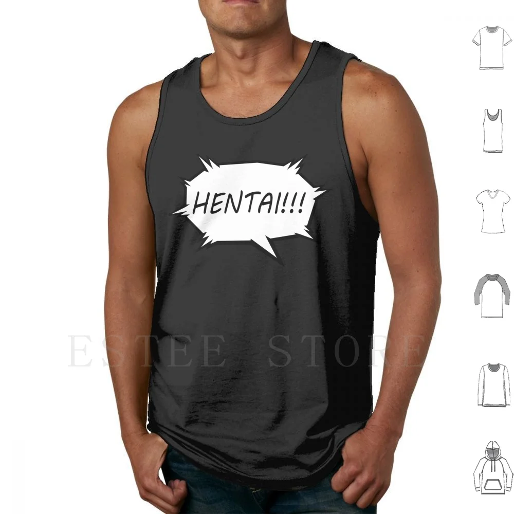 Japanese Anime Hentai Speechbubble Style 3 Tank Tops Vest Sleeveless Quarantine Japanese Lockdown Kawaii Cute Facemask