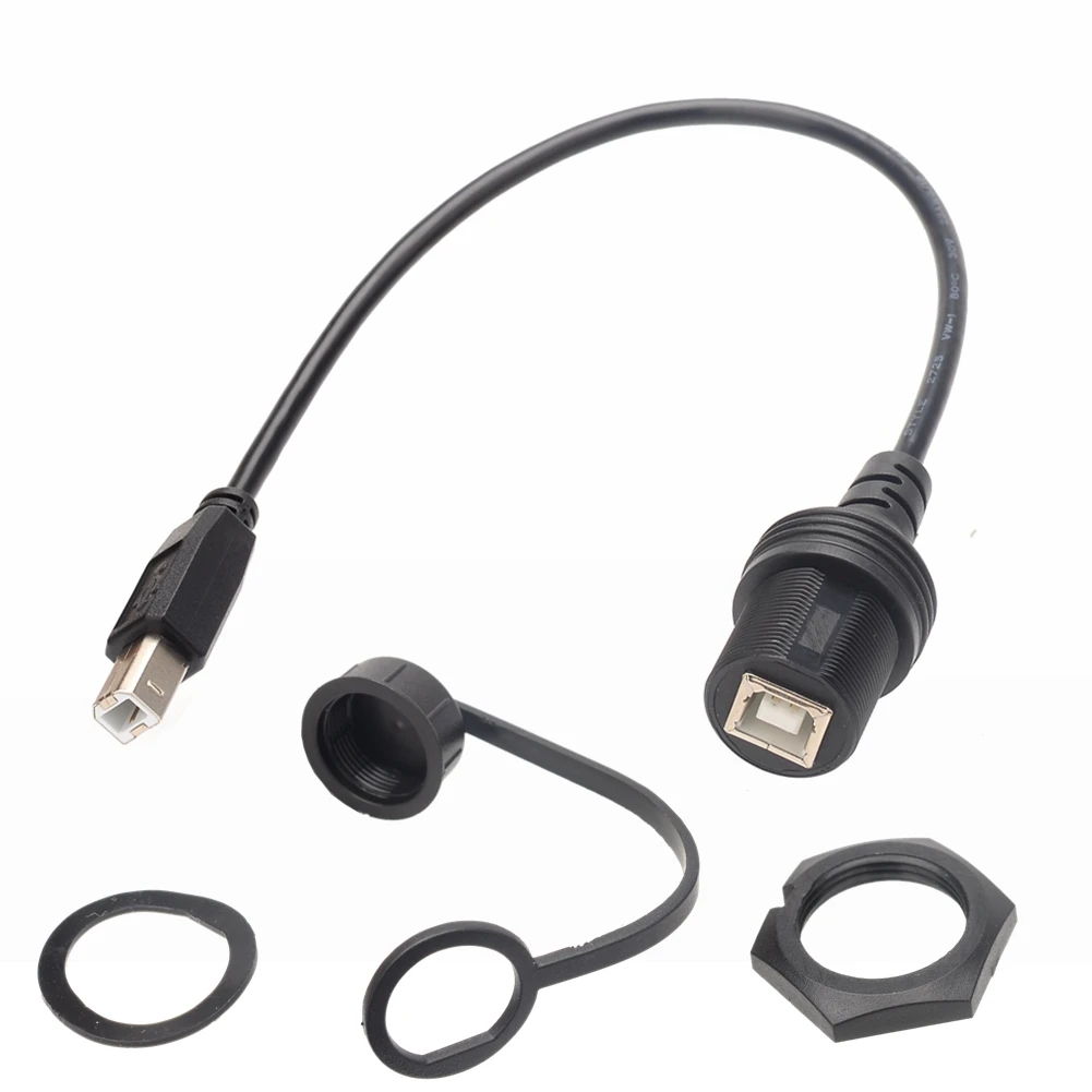 USB B 2,0 Drucker Scanner Männlichen Zu Weiblichen Auto Montieren Dash Flush Mount Verlängerung Wasserdichte Kabel (USB B 2.0)