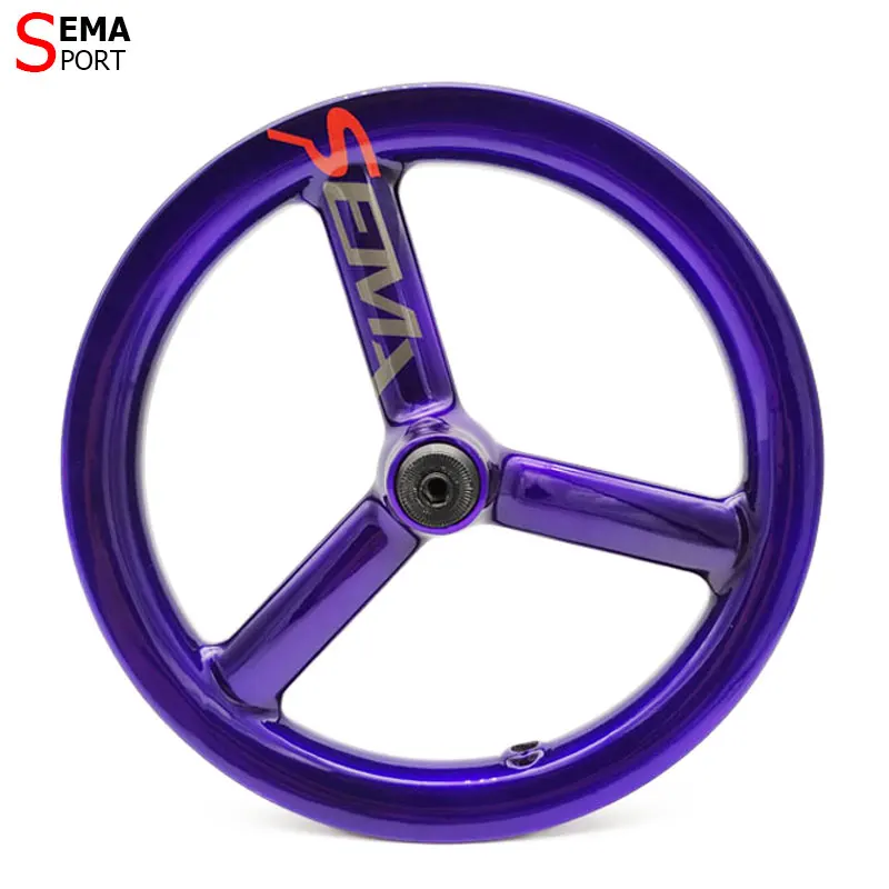 Carbon wheels SEMA-3X14 inch tri-spoke carbon with 6802 bearing for balance bike 14X  9 optional color high quality