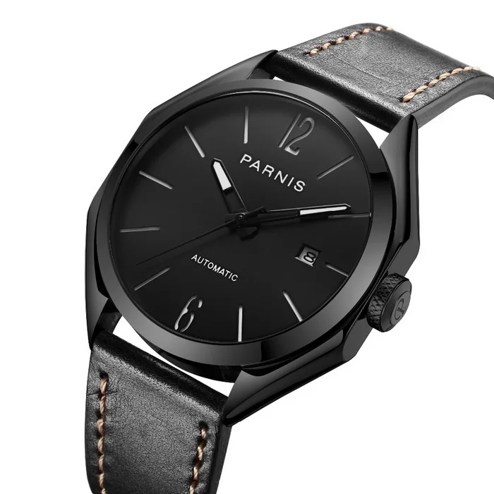 ساعة أوتوماتيكية للرجال، ساعات رجالي ماركة فاخرة بارنيس مان ساعة يد ميكانيكية ذاتية الرياح مقاومة للماء بحزام جلدي relogio