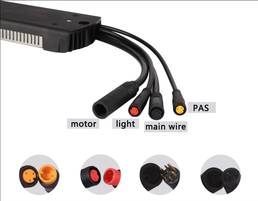 Hailong Dual Mode Hall Sensor and Hall Sensorless Controller 48V22A 500W Integrated Brushless KT Series Waterproof Connector