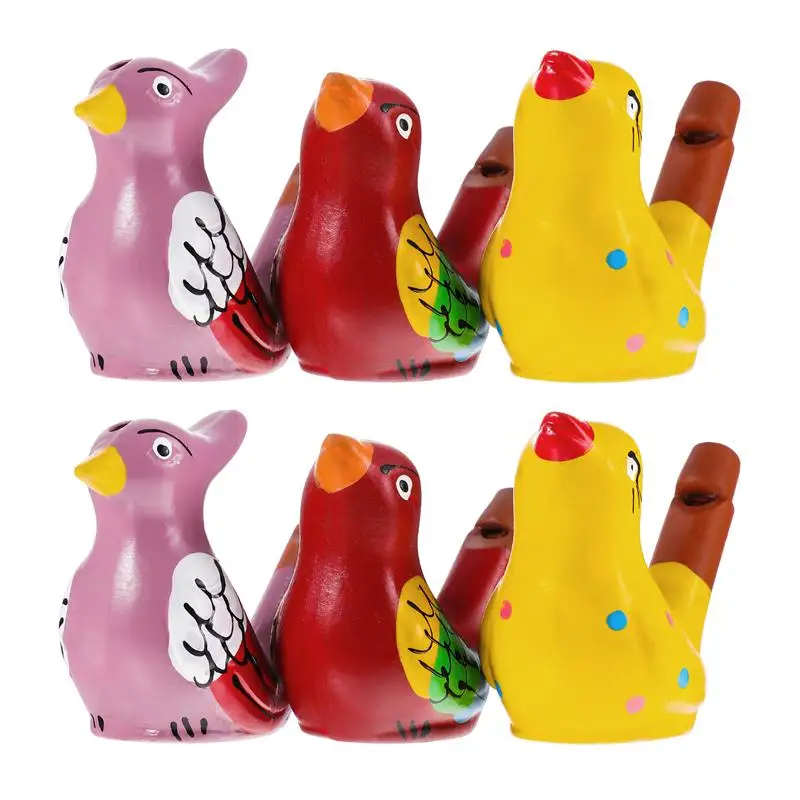 Peluit Burung Peluit Air Ceramicparty Anak Nikmat S Suara Musik untuk Panggilan Pembuat Burung Noisemaker Warna-warni Mandi