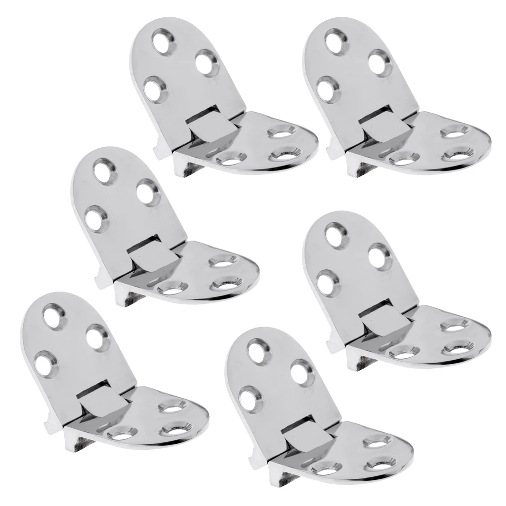 6pcs 316 Stainless Steel Flush Strap Hinge Door Hinge for Marine Boat Yacht