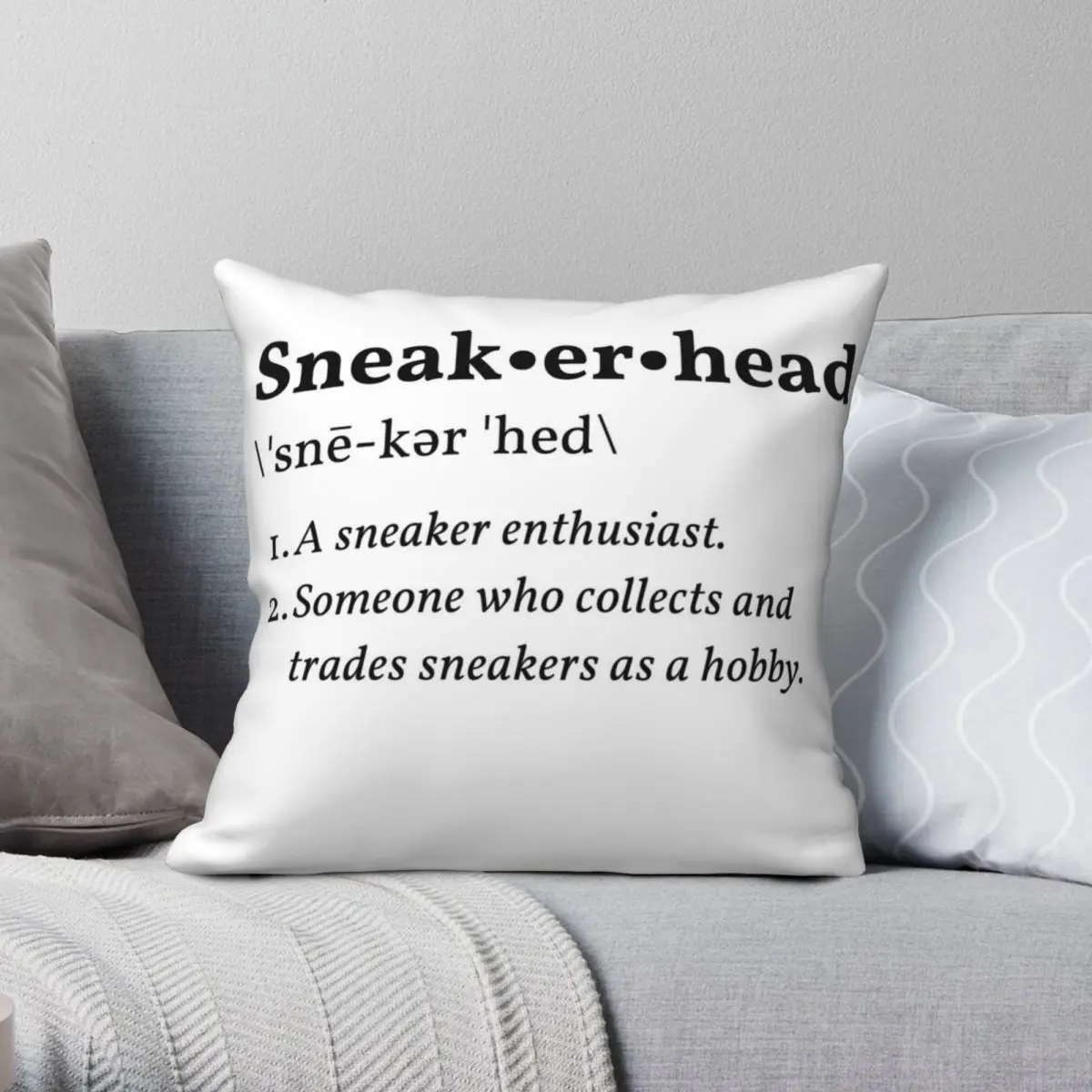 Sneakerhead Definition Pillowcase Polyester Linen Velvet Zip Decor Home Cushion Cover 45x45