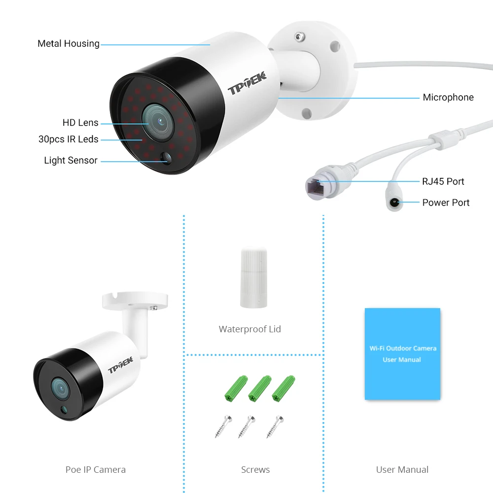 5MP PoE IP Camera Outdoor Audio Waterproof Night Vision Video Surveillance Security IP Camera For NVR System XMeye 3MP IP Camara