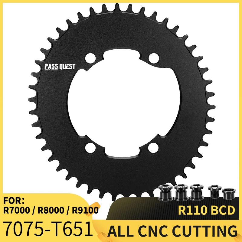 PASS QUEST Oval Road Bike Chain Wheel 110mm BCD For Ultegra 105 Duraace R7000 R8000 R9100 Wide Narrow Chainring Crankset Parts