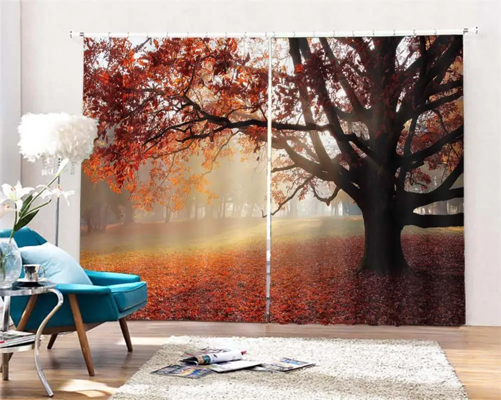 3D tende per la camera da letto Big tree scenery home windows Beautiful decoration modern blackout curtains