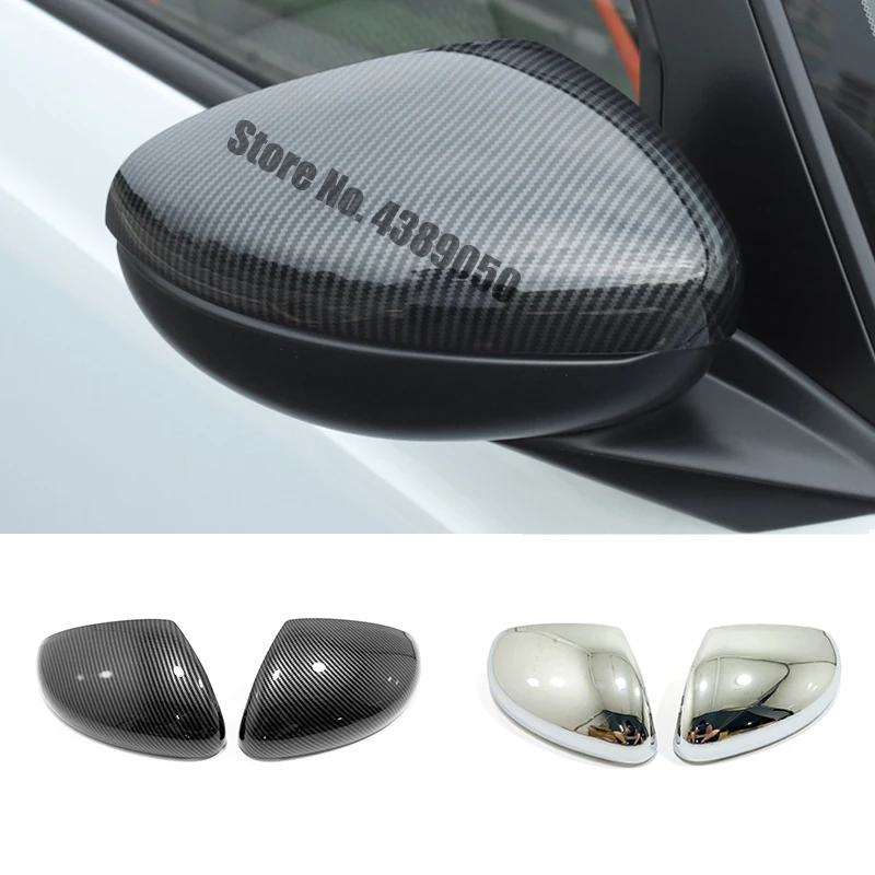 

For Honda FIT JAZZ 2020 2021 ABS Chrome/Carbon fiber Car rearview mirror frame Cover Trim Sticker Car Styling accessories 2PCS