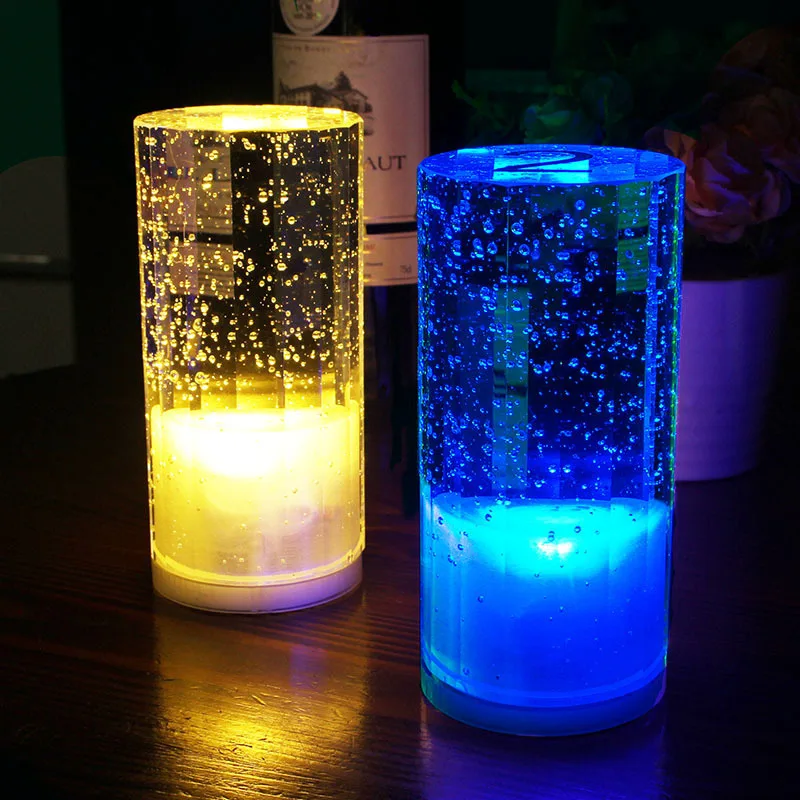 LED Charging Bar Crystal Table Lamp Restaurant Qingba Music Restaurant KTV Table Lamp Customized Colorful Night Lamp